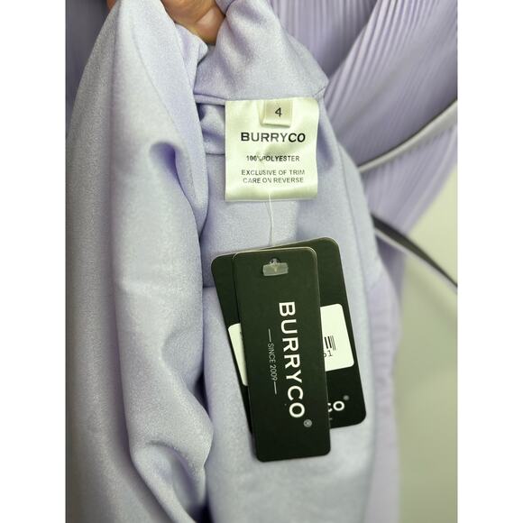 BURRYCO Lilac Chiffon with Lace Broderie Collar Midi-Dress Size 4 -NWT - Picture 9 of 10